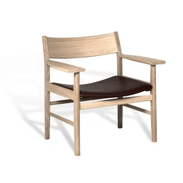 Siza lounge chair - White-pigmented matt lacquered oak – Mocca Tärnsjö leather - Mavis