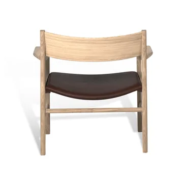 Siza lounge chair - White-pigmented matt lacquered oak – Mocca Tärnsjö leather - Mavis
