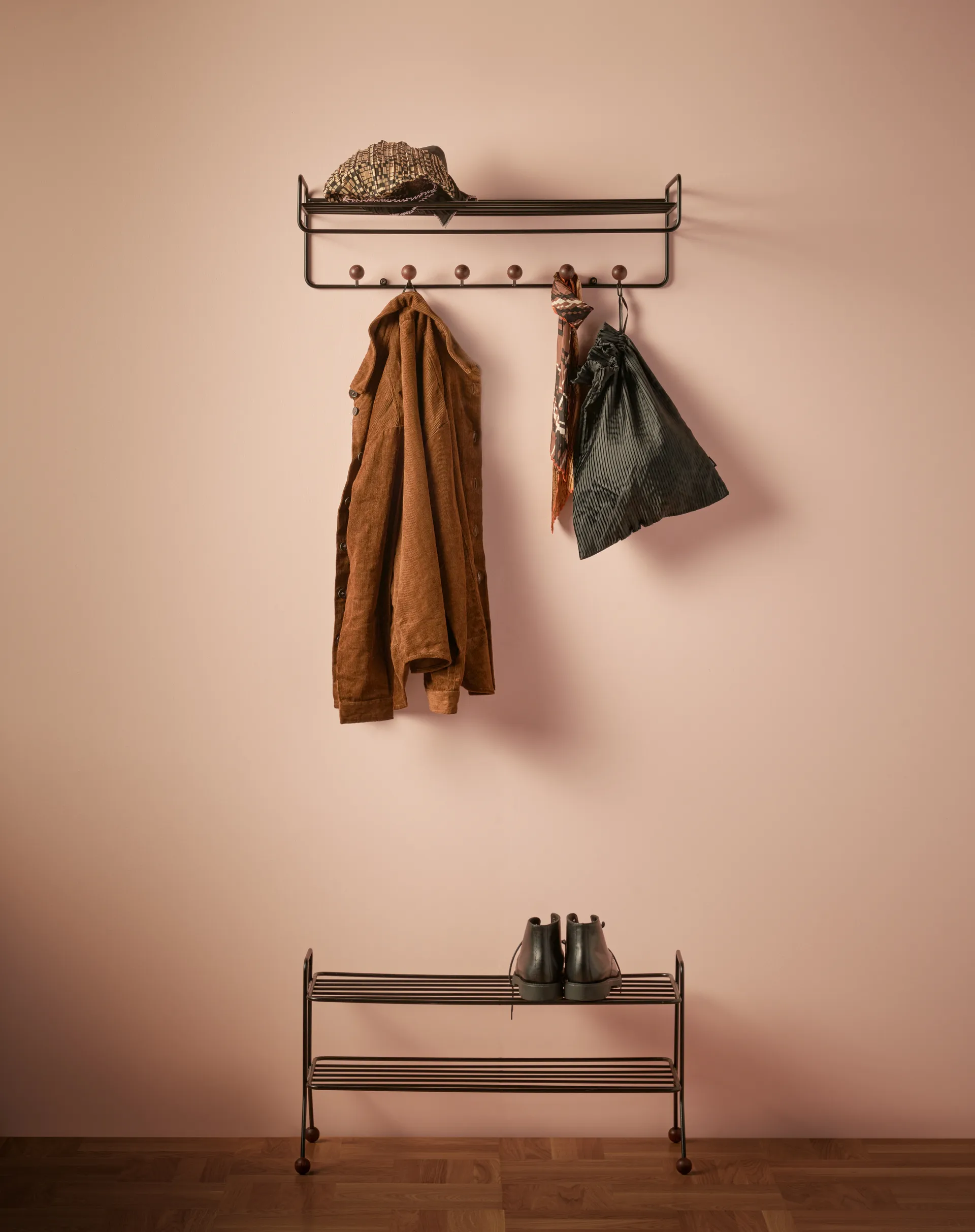 Bill Hat rack hat rack, Black-dark-brown Maze