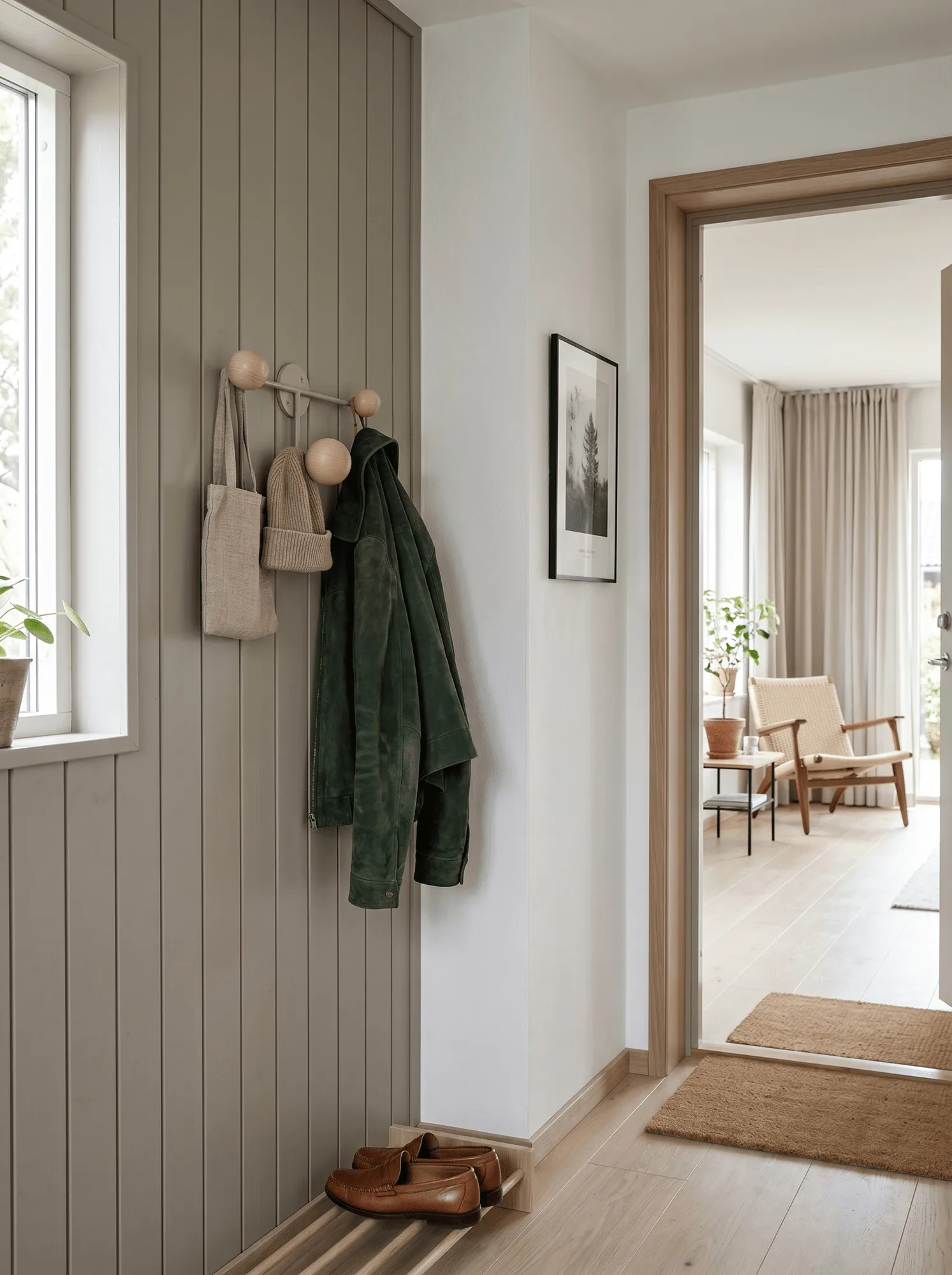 Bill Triple coat rack, Greige Maze