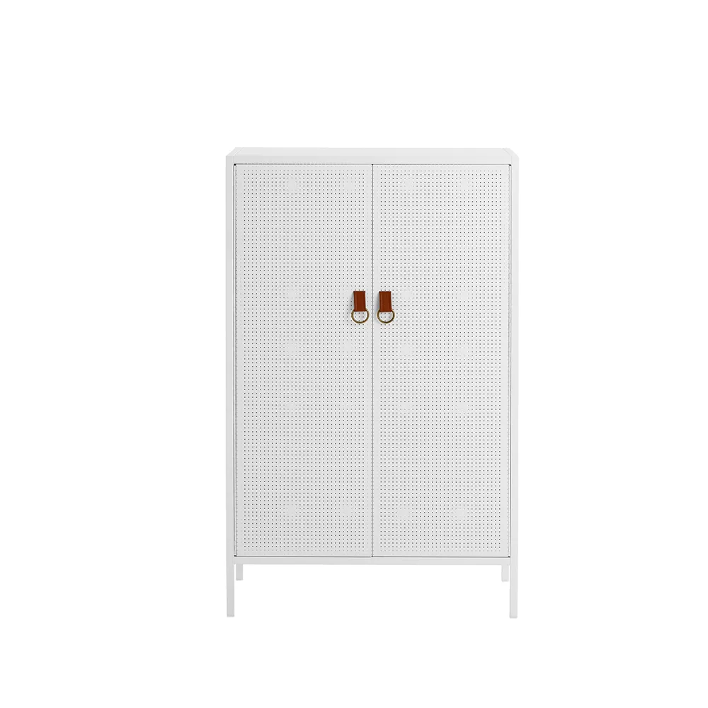Francis cabinet, White. leather Maze
