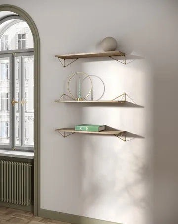Pythagoras Bundle A shelving system oak-brass - Maze