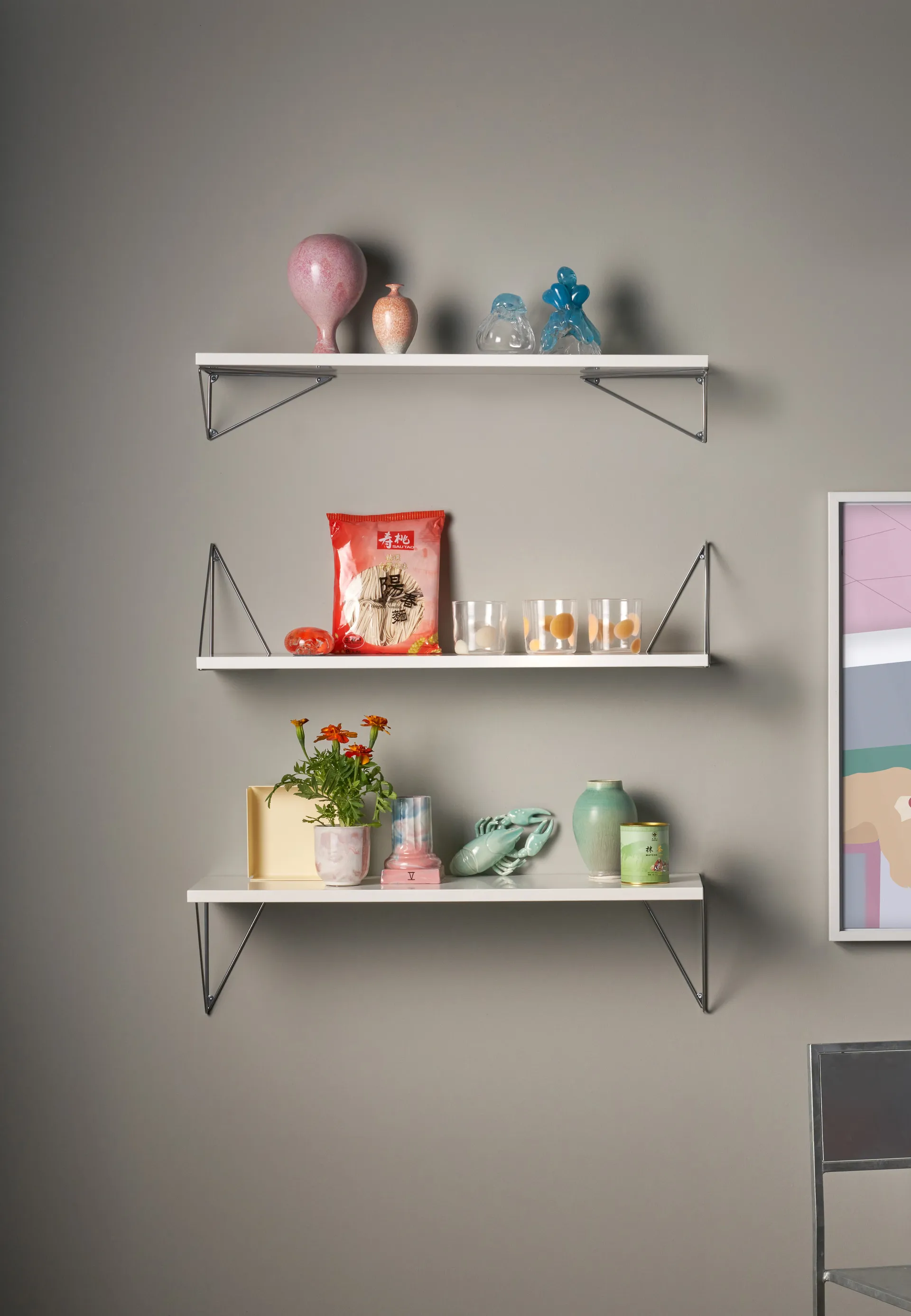 Pythagoras Bundle A shelving system white-chrome,  Maze