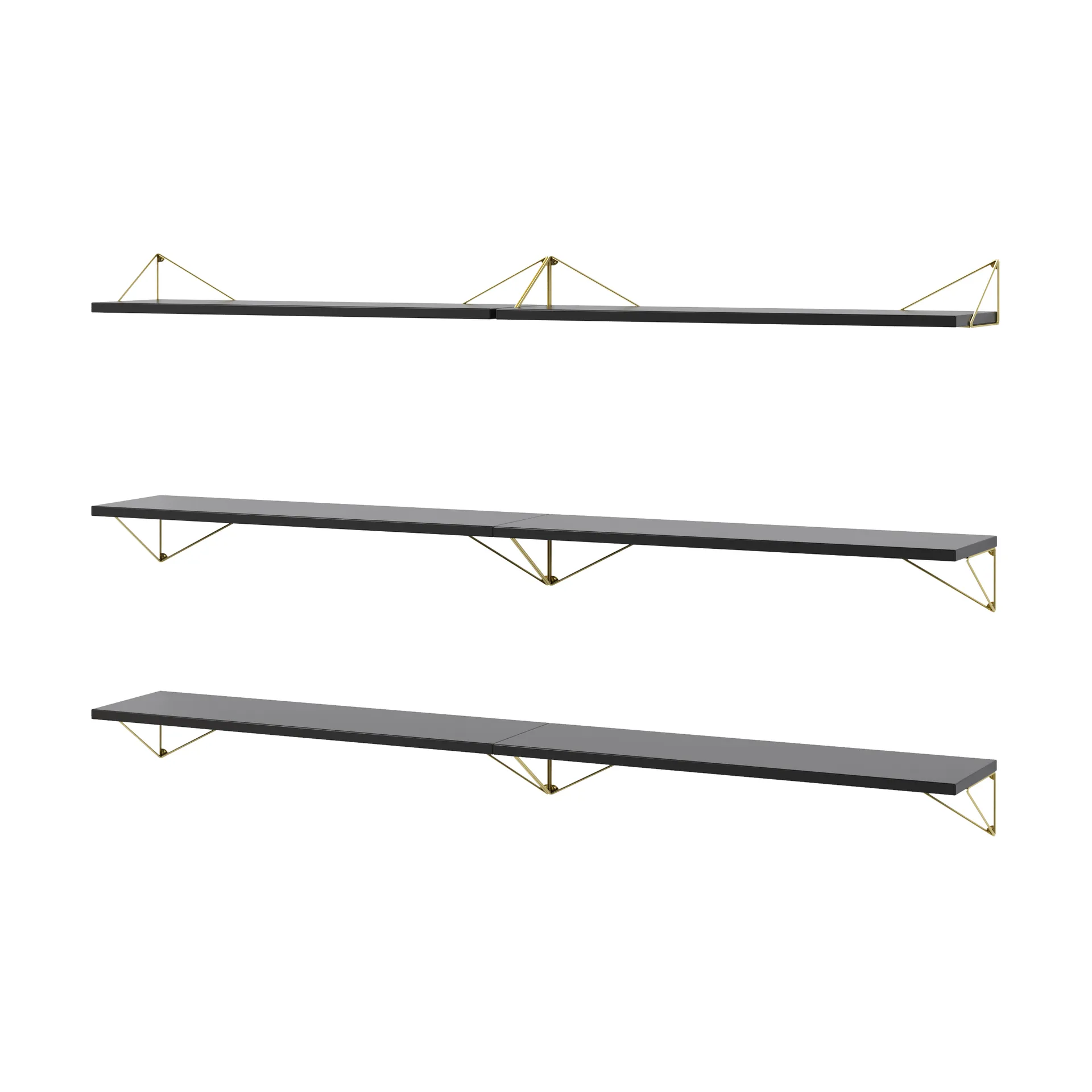 Pythagoras Bundle B shelving system black-brass Maze