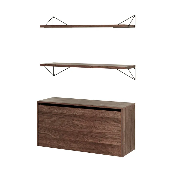Pythagoras Bundle F shelving system walnut-black - Maze
