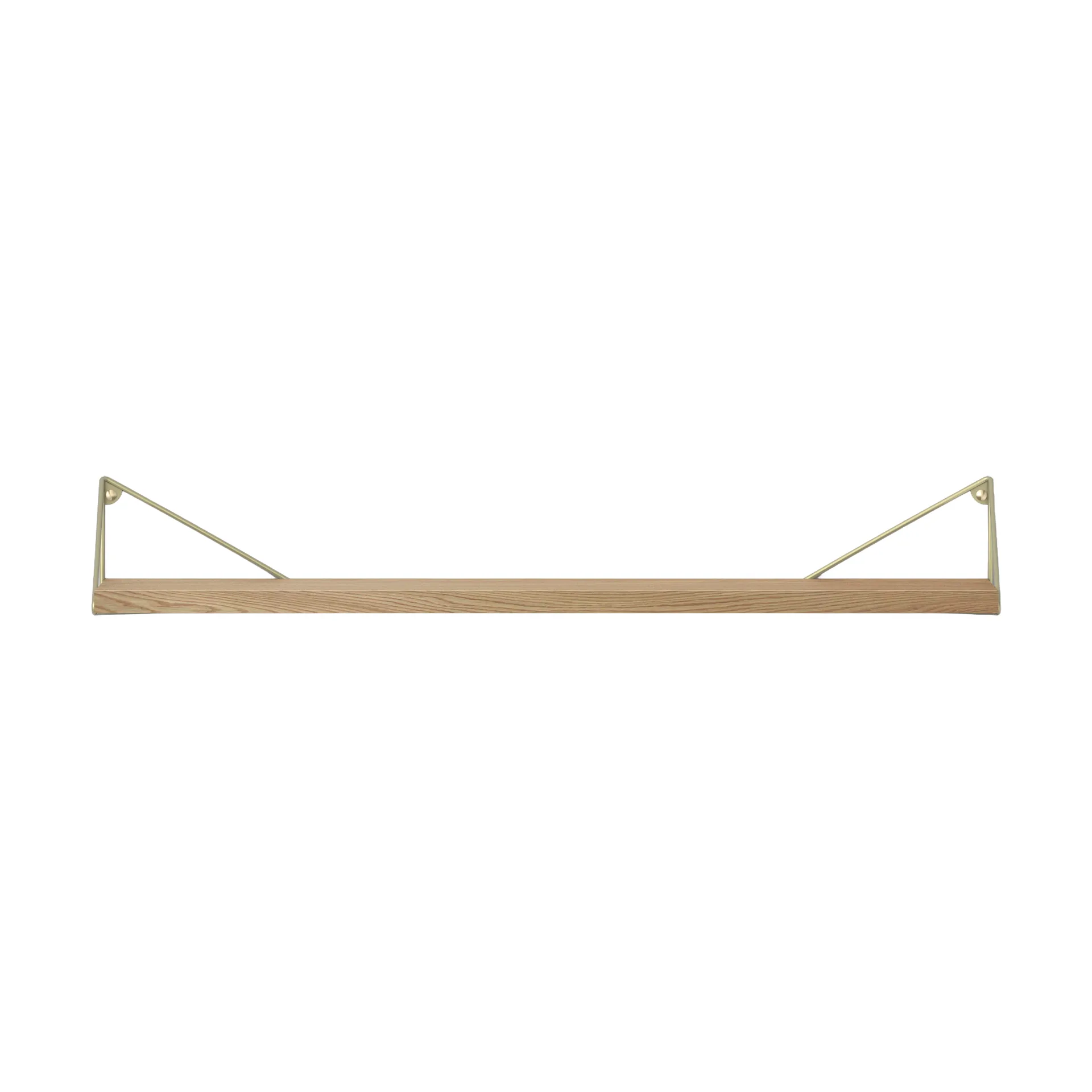 Pythagoras shelf, oak-brass, 20x80 cm Maze