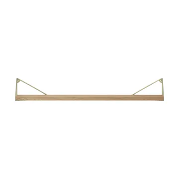 Pythagoras shelf, oak-brass, 20x80 cm - Maze