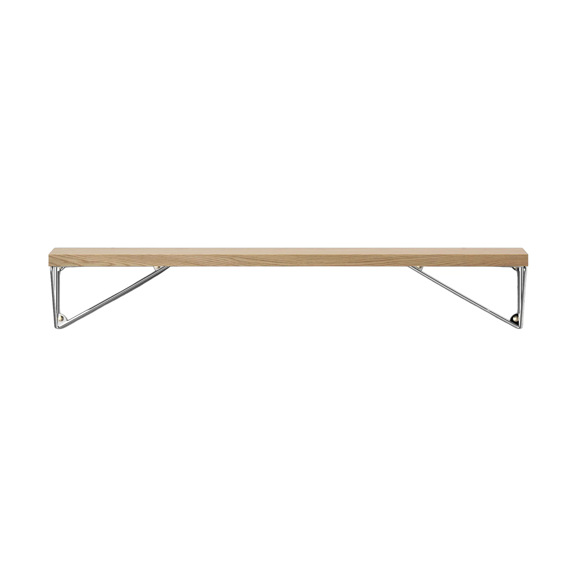 Pythagoras shelf, oak-chrome, 20x80 cm Maze