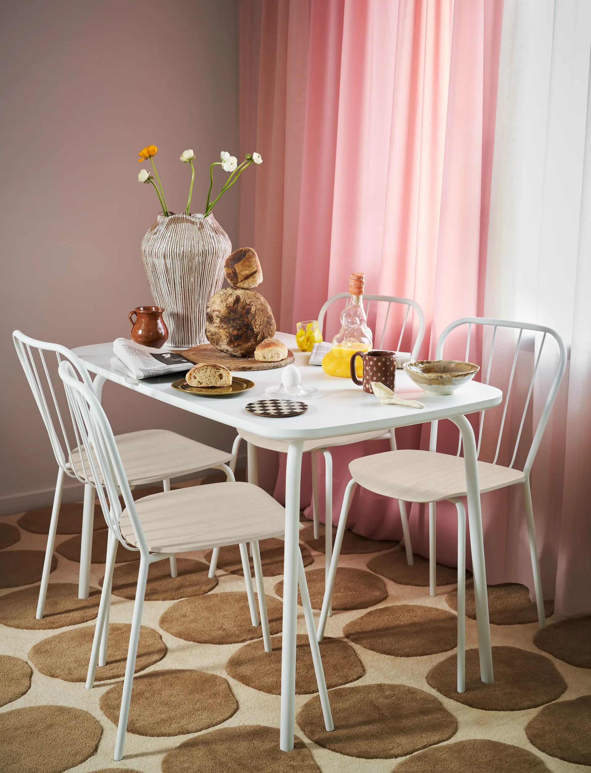 Same Chair stool, White-white oak Maze