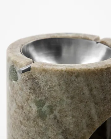 Marble oil burner - Beige, silver finish - Meraki