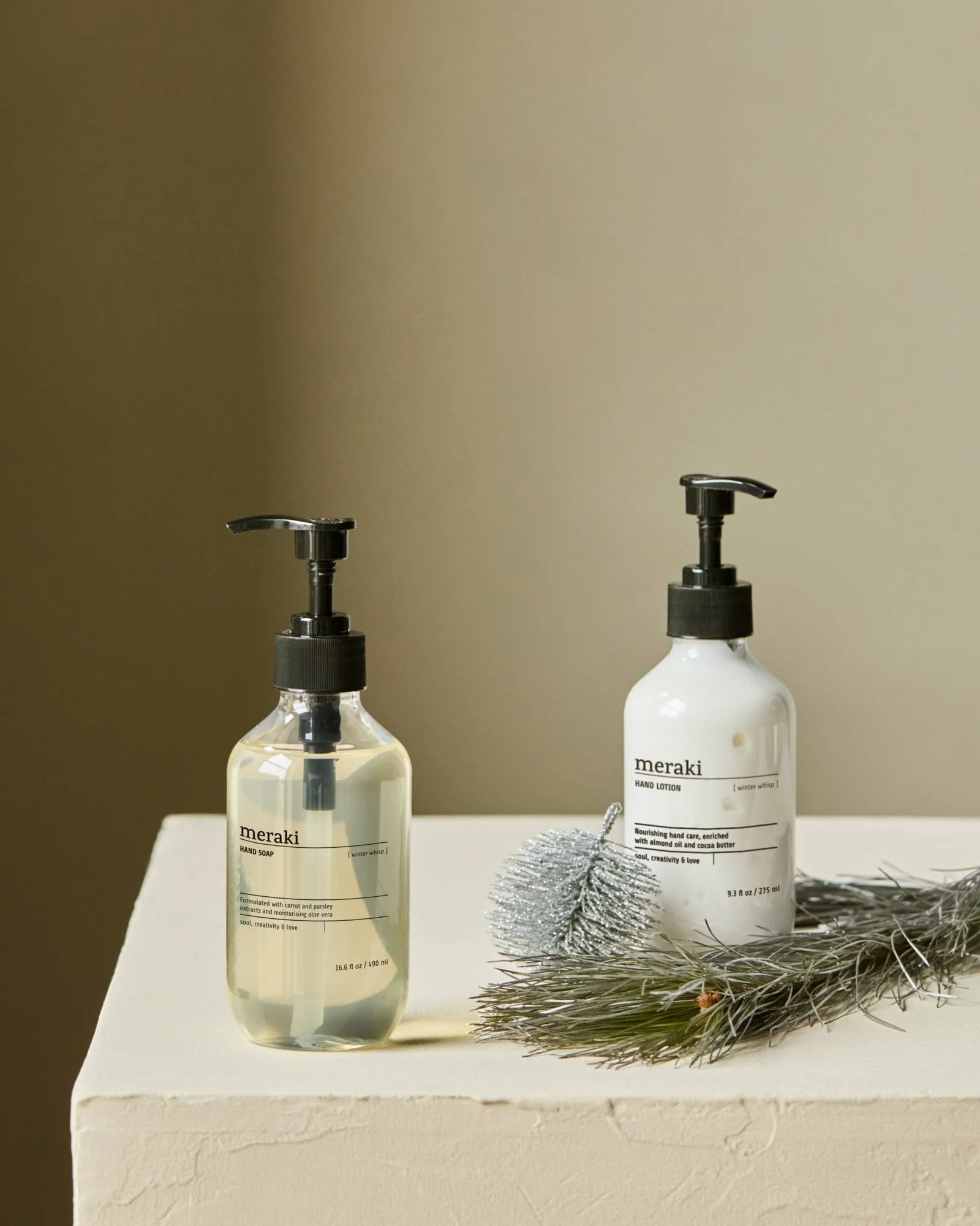 Meraki gift set hand soap with hand lotion, Winter whisp Meraki
