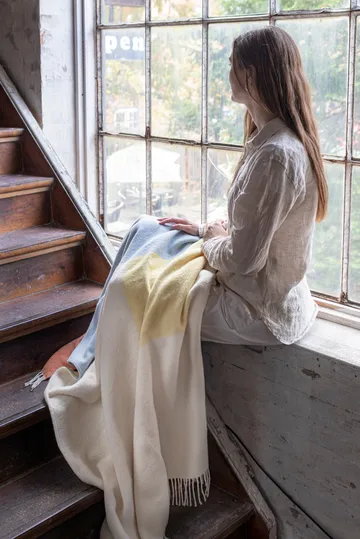 Brick throw 125x190 cm - Light yellow - Mette Ditmer