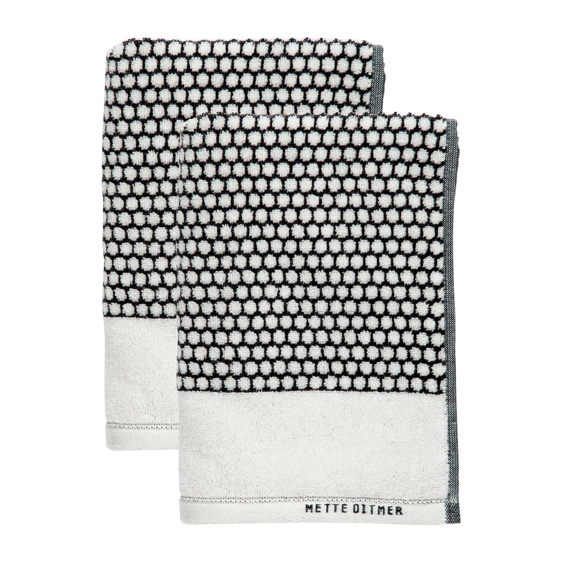 Grid guest towel 38x60 cm 2 pack, Black-off white Mette Ditmer