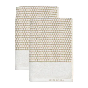 Grid guest towel 38x60 cm 2 pack - Sand-off white - Mette Ditmer