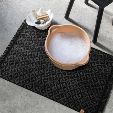 Morocco bathroom mat 50x80 cm - Black-grey - Mette Ditmer