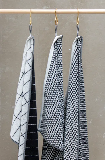 Tile Stone guest towel 38x60 cm 2 pack - Black-Off-white - Mette Ditmer