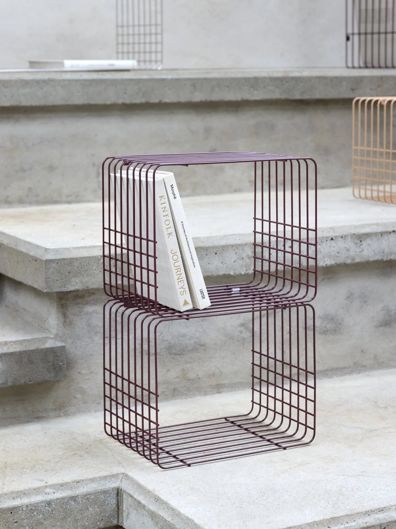 Wire shelf, Short, red, 26x38x30.5 cm Mette Ditmer