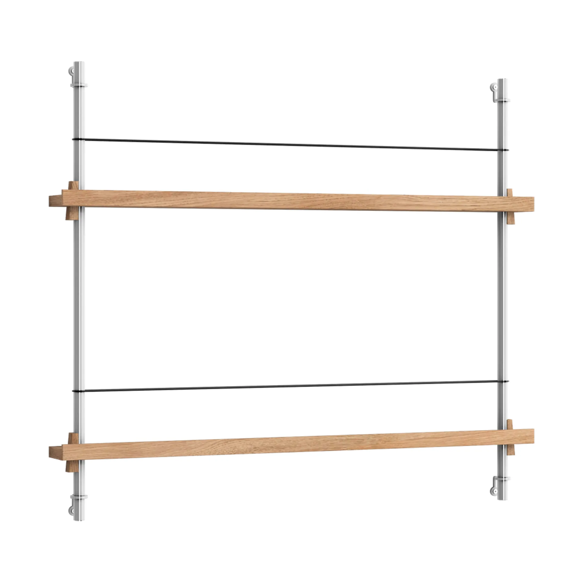 Magazine Shelving magazine rack, Oak-stainless steel, 85x65x7 cm, MS.65.1 MOEBE