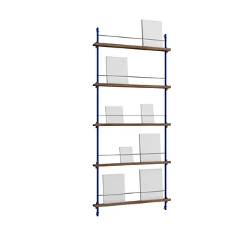 Magazine Shelving magazine rack - Smoked oak-deep blue, 85x180x7 cm, MS.180.1 - MOEBE