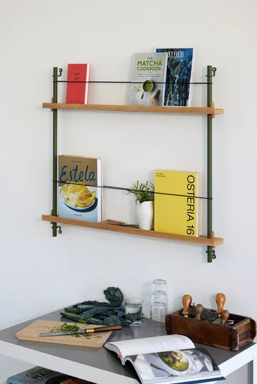 Magazine Shelving magazine rack - Smoked oak-deep blue, 85x180x7 cm, MS.180.1 - MOEBE