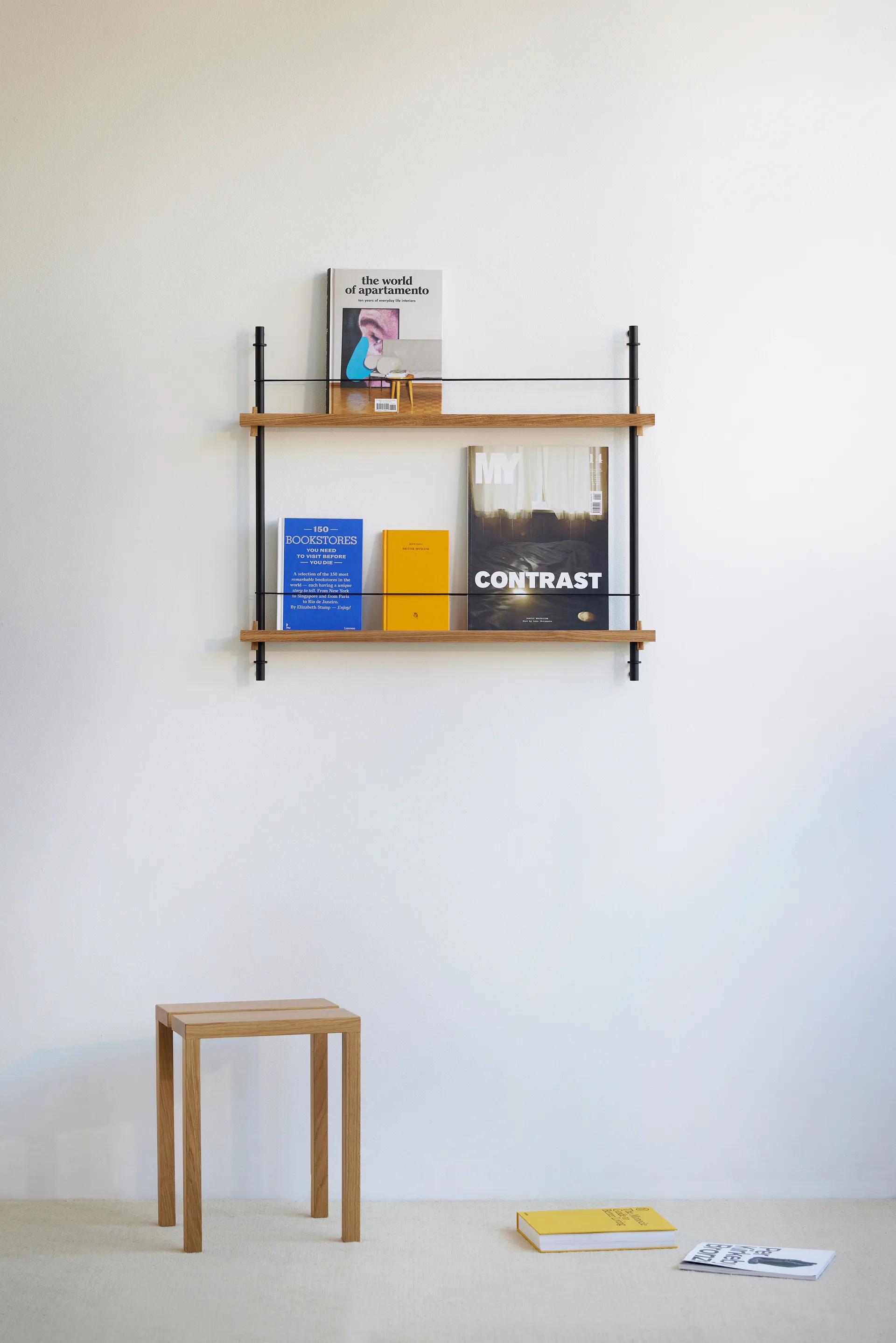 Moebe magazine rack, Oak-black MOEBE
