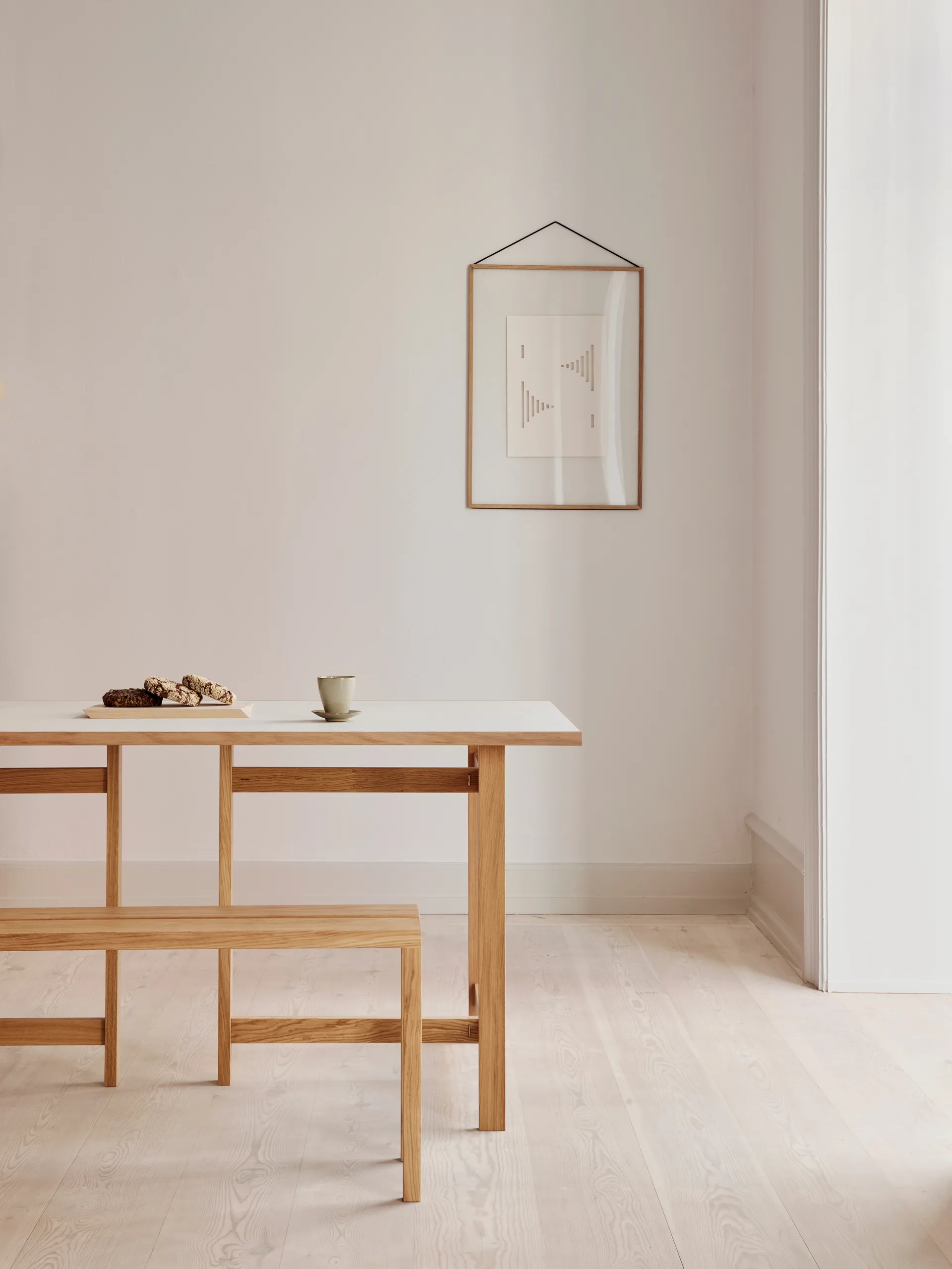 Moebe Rectangular dining table, Light grey, 160x90 cm MOEBE