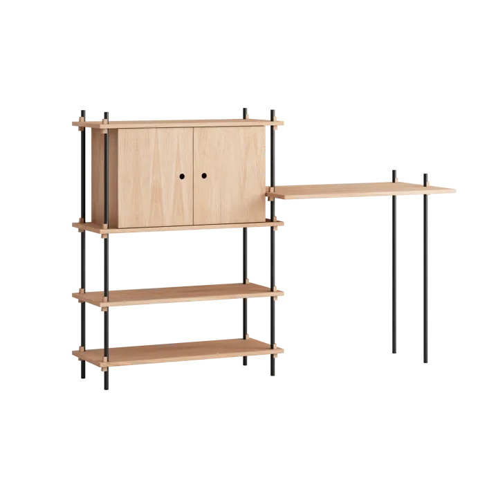 Moebe shelving system s.115.2.D - Oak-black - MOEBE