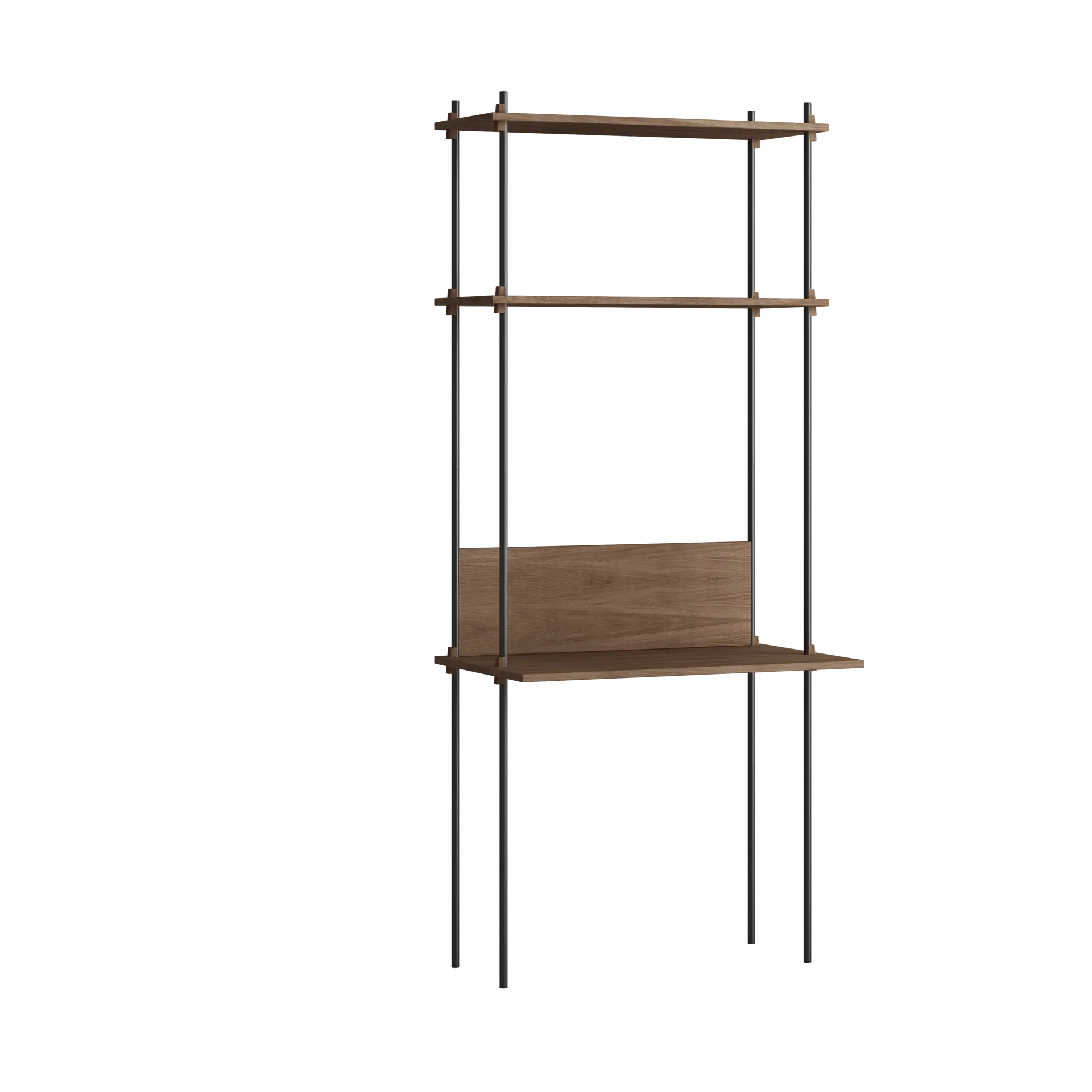 Moebe shelving system s.200.1.D, Smoked oak-black MOEBE