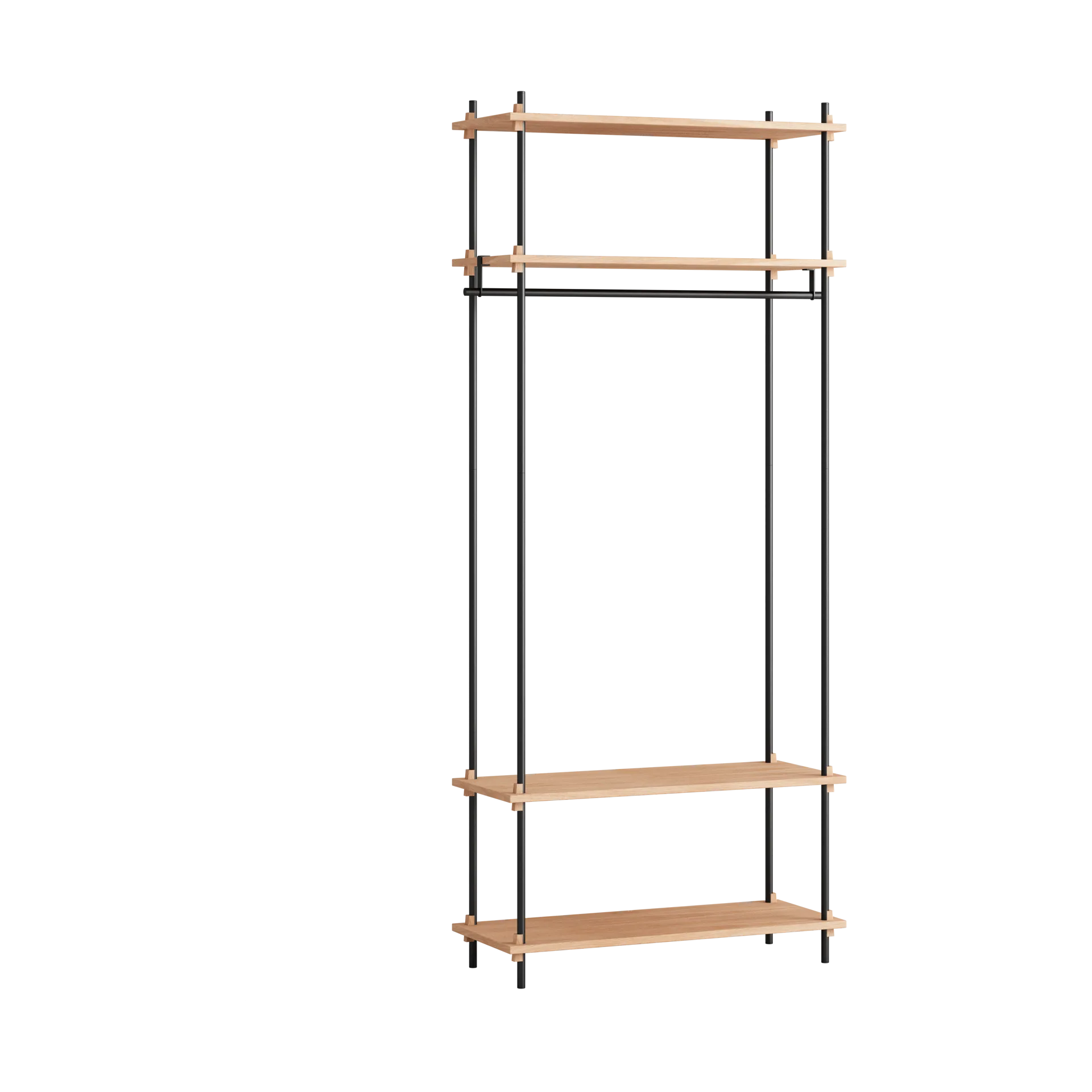 Moebe shelving system s.200.1.F, Oak-black MOEBE