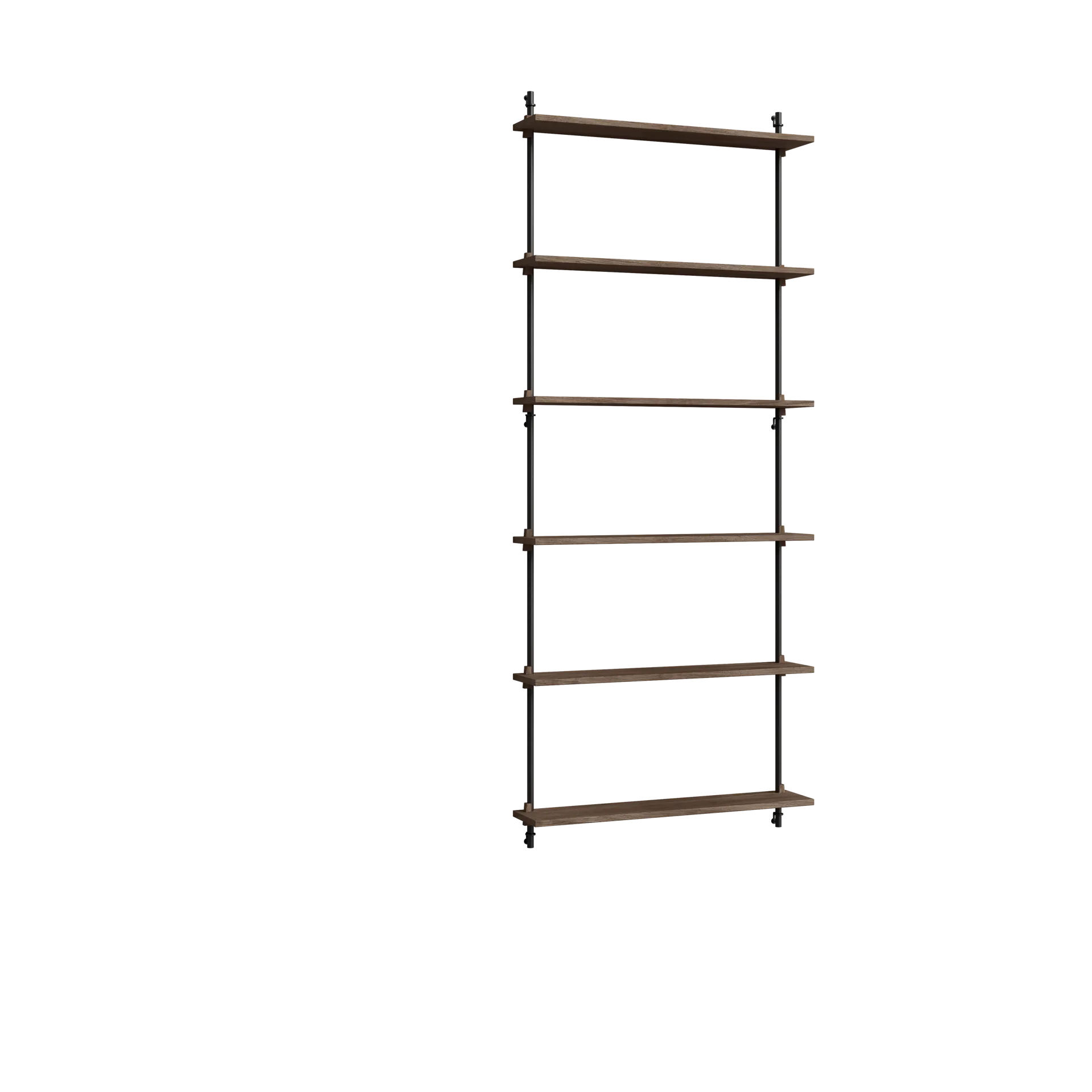 Moebe wall shelving ws.200.1, Smoked oak-black MOEBE