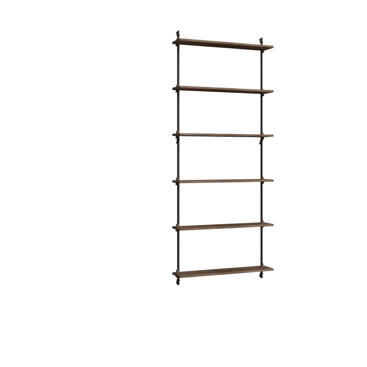 Moebe wall shelving ws.200.1 - Smoked oak-black - MOEBE
