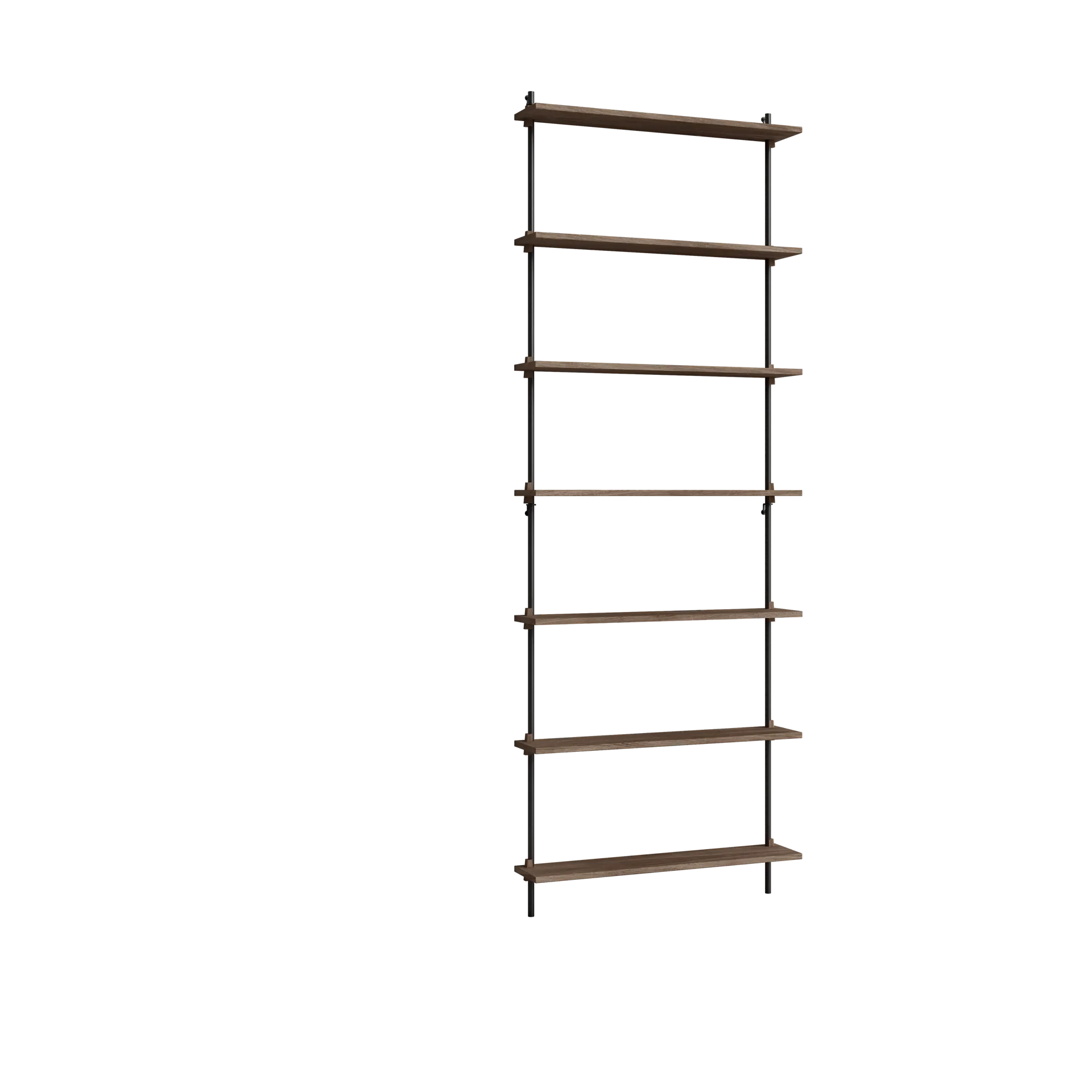 Moebe wall shelving ws.230.1, Smoked oak-black MOEBE