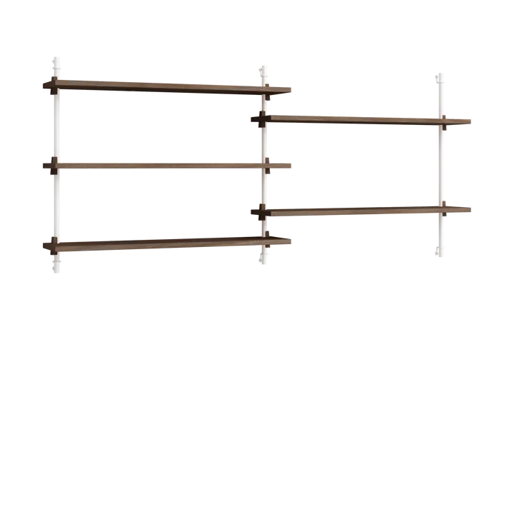 Moebe wall shelving ws.65.2.B - Smoked oak-white - MOEBE