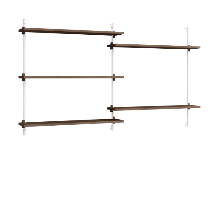 Moebe wall shelving ws.85.2.B - Smoked oak-white - MOEBE