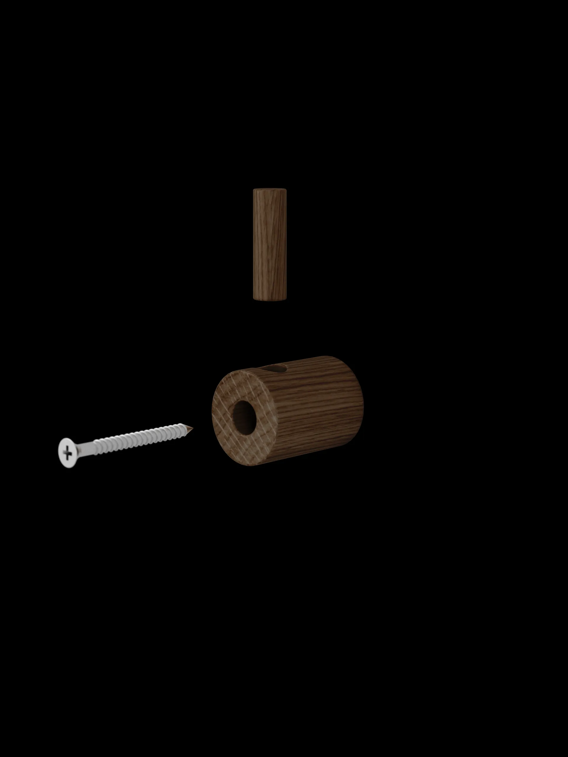 Moebe wooden wall hook, Smoked oak MOEBE