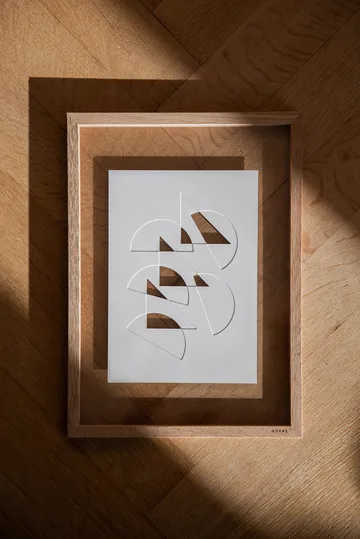 Relief artwork half moons & triangles 21x29.7 cm - Off White - MOEBE