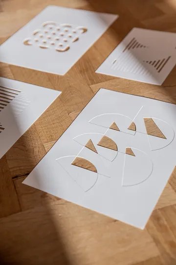 Relief artwork half moons & triangles 21x29.7 cm - Off White - MOEBE
