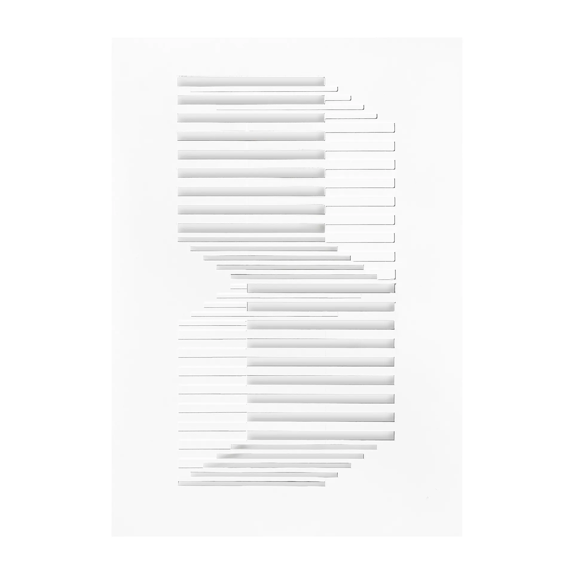 Relief artwork shifted lines 21x29.7 cm, Off White MOEBE
