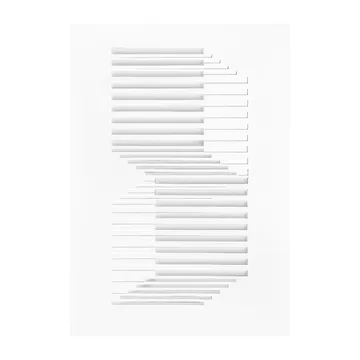 Relief artwork shifted lines 21x29.7 cm - Off White - MOEBE
