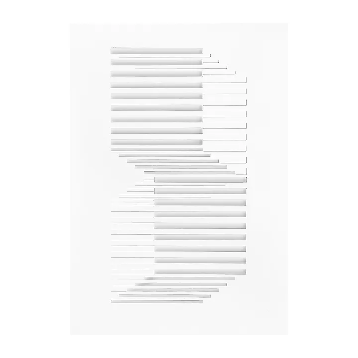 Relief artwork shifted lines 21x29.7 cm - Off White - MOEBE
