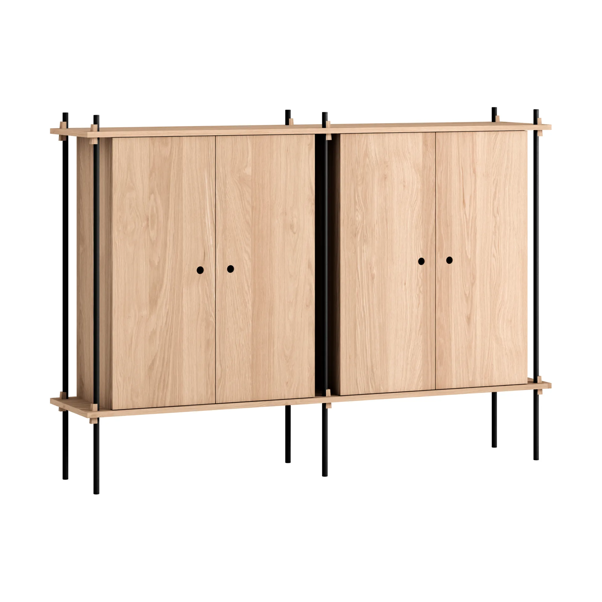 Shelving System Cabinet, Oak-black, 163x115x35 cm, S.115.2.E MOEBE