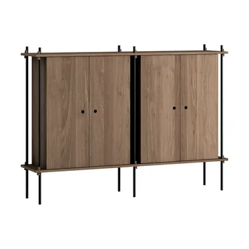 Shelving System Cabinet - Smoked oak-black, 163x115x35 cm, S.115.2.E - MOEBE