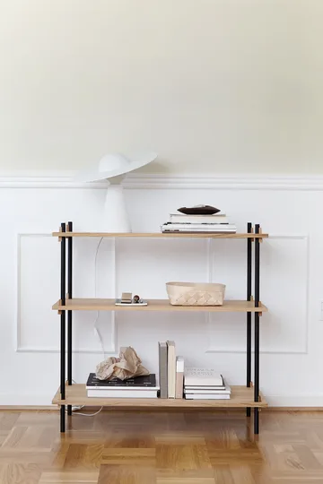 Shelving System classic shelf - Smoked oak-black, 86x200x35 cm, S.200.1.A - MOEBE