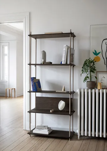 Shelving System classic shelf - Smoked oak-black, 86x65x35 cm, S.65.1.A - MOEBE