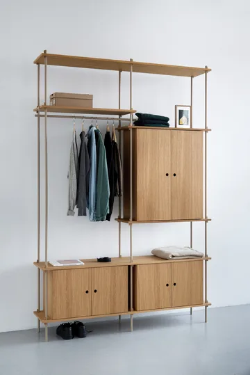 Shelving System shelf with cabinet - Black, 163x85x35 cm, S.85.2.C - MOEBE