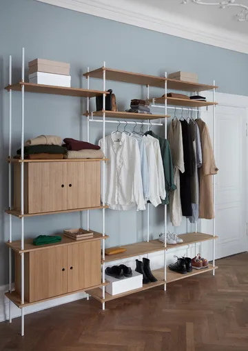 Shelving System shelf with cabinet - Black, 163x85x35 cm, S.85.2.C - MOEBE