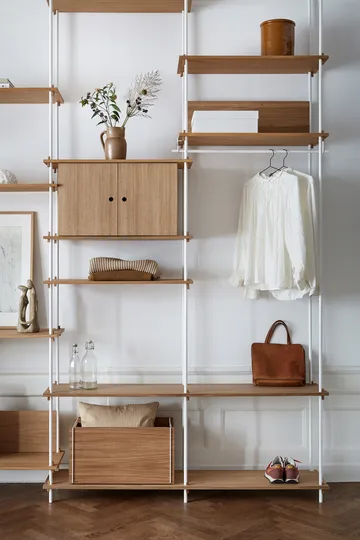 Shelving System shelf with cabinet - Smoked oak-black, 163x85x35 cm, S.85.2.C - MOEBE