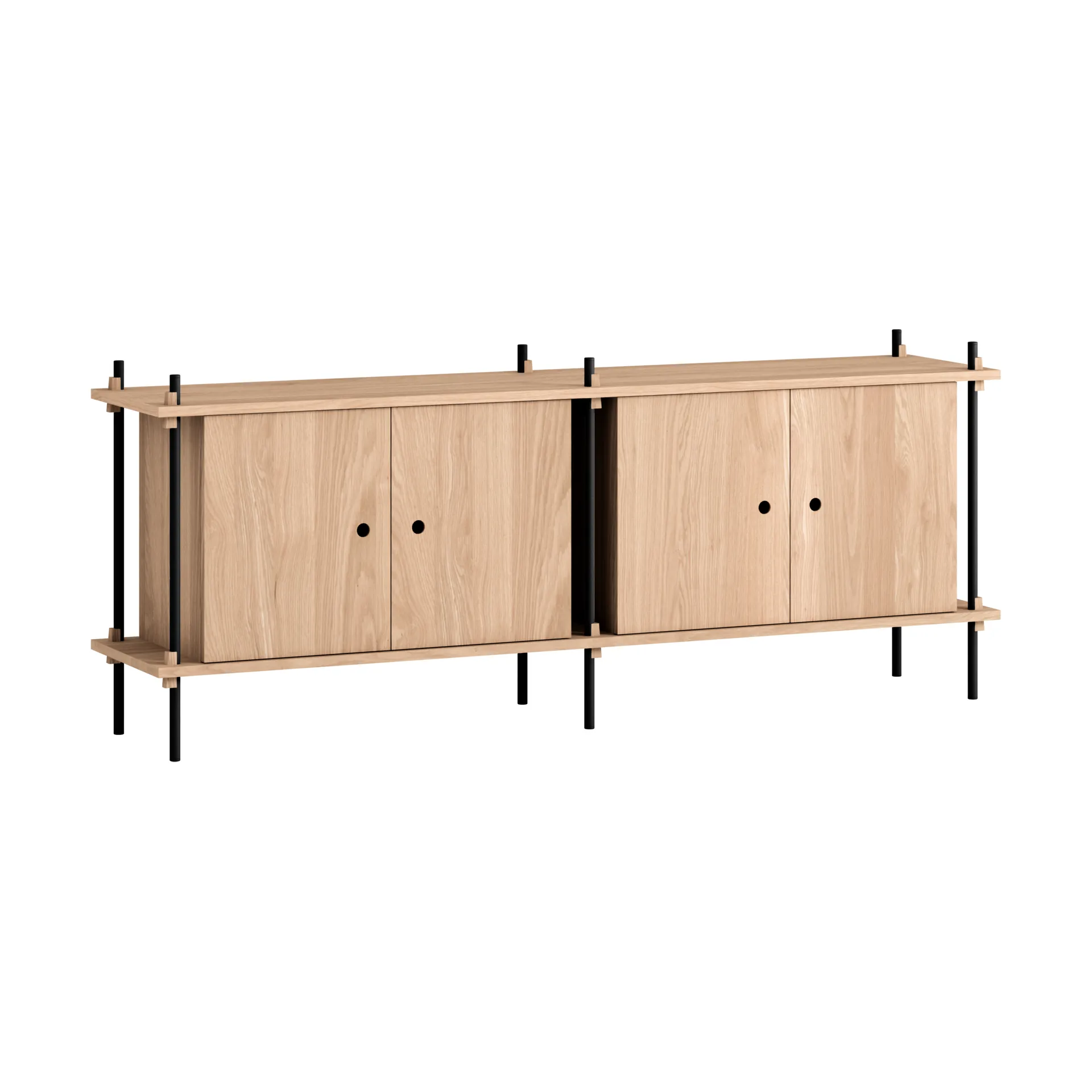 Shelving System sideboard, Oak-black, 163x65x35 cm, S.65.2.D MOEBE