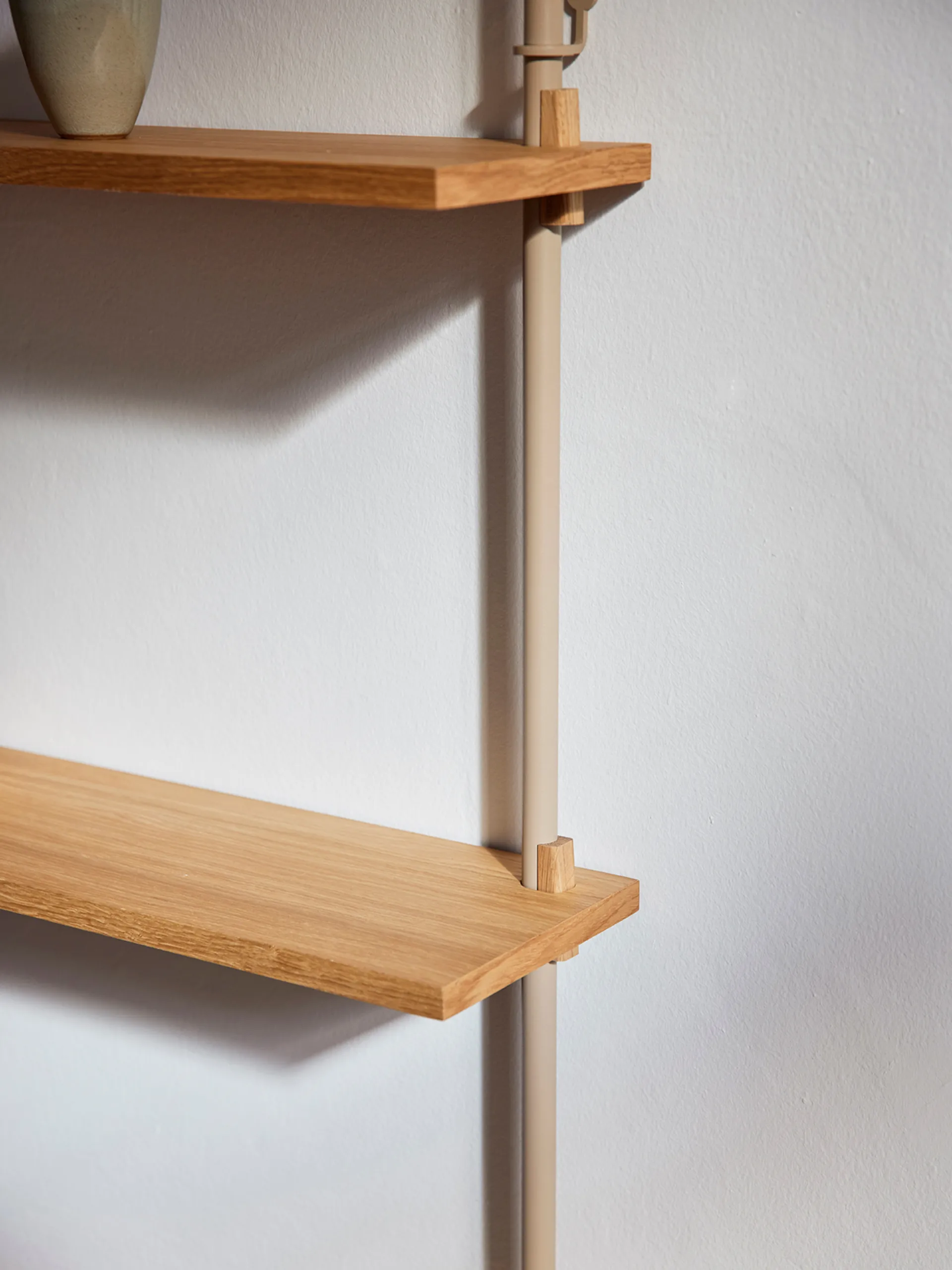 Wall Shelving wall shelf, Smoked oak-white, 92x65x17.5 cm, WS.65.1 MOEBE