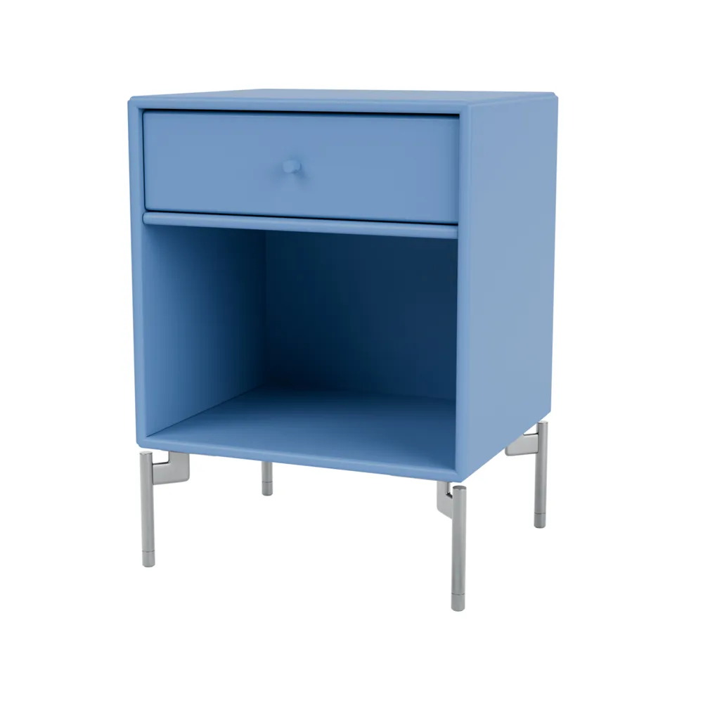Dream bedside table, Azure 154, chrome legs Montana